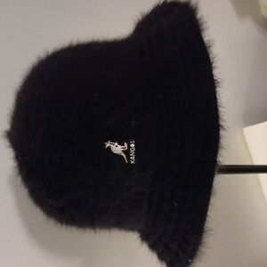 Kangol Black Furry Bucket Hat